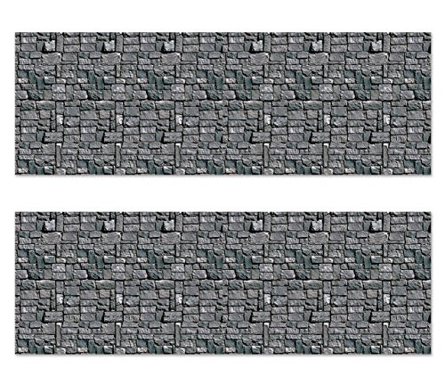Beistle S00911AZ2 Stone Wall Backdrops 2 Piece Multicolored