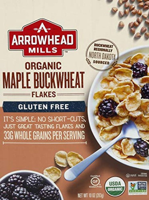 Arrowhead Mills Maple Buckwheat Flakes Organic Cereal 10 Ounce Box -Pack of 6- Arrowhead Mills Maple Buckwheat Flakes Organic Cereal 10 Ounce Box -Pack of 6-