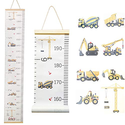Atomcool Child Growth Chart  Baby Growth Chart Kids Height Wall Chart Hanging Height Measurement Wall Ruler  Wood Frame Fabric Canvas Height Chart Wal
