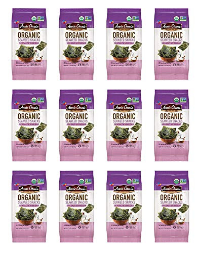 Annie Chuns Organic Seaweed  Sea Salt and Vinegar  0-16-oz -12 Count-  Keto  Vegan  and Gluten-Free Snack  Americas 1 Selling Seaweed Snacks