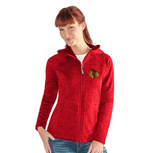 GIII For Her NHL Chicago Blackhawks Womens Kick Off Full Zip Jacket  X-Large  Red