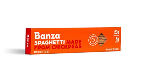 Banza Chickpea Pasta  Spaghetti - Gluten Free Healthy Pasta  High Protein  Lower Carb and Non-GMO - -Pack of 6-