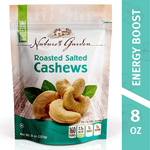 Natures Garden Roasted Salted Cashews - 8 oz-