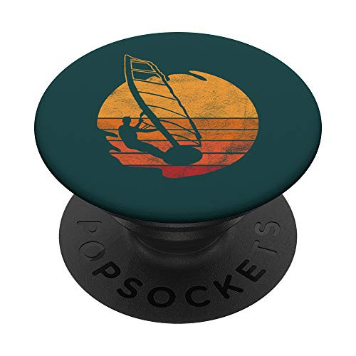 Awesome Retro Summer Windsurfing Surfer Gift PopSockets Grip and Stand for Phones and Tablets