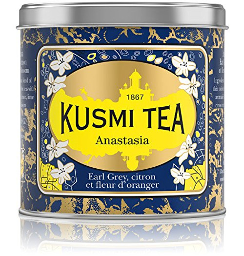 Kusmi Tea - Anastasia - Russian Blend Black Tea with Combination of Bergamot Lemon Lime and Orange Blossom Essential Oils - 8-8oz of All Natural Loose Kusmi Tea - Anastasia - Russian Blend Black Tea with Combination of Bergamot Lemon Lime and Orange Blossom Essential Oils - 8-8oz of All Natural Loose