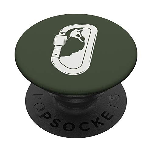 Mountain Climber Carabiner Outdoor Adventure Rock Climbing PopSockets PopGrip Swappable Grip for Phones and Tablets Mountain Climber Carabiner Outdoor Adventure Rock Climbing PopSockets PopGrip Swappable Grip for Phones and Tablets