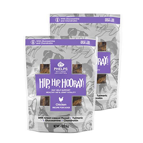 Phelps Wellness Collection Hip  Hip  Hooray Joint Health Chicken Recipe Dog Treats 2 Pack 4-5 oz