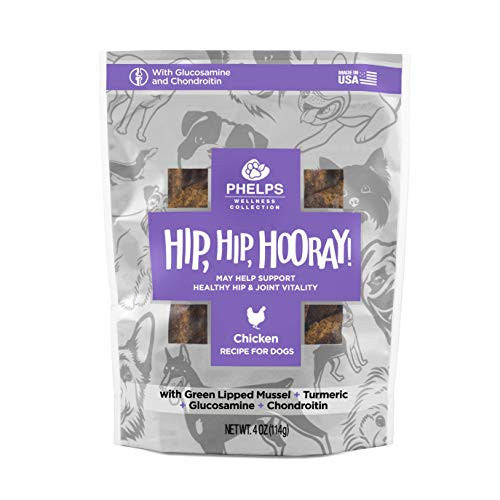 Phelps Wellness Collection Hip  Hip  Hooray Joint Health Chicken Recipe Dog Treats 4-5 oz