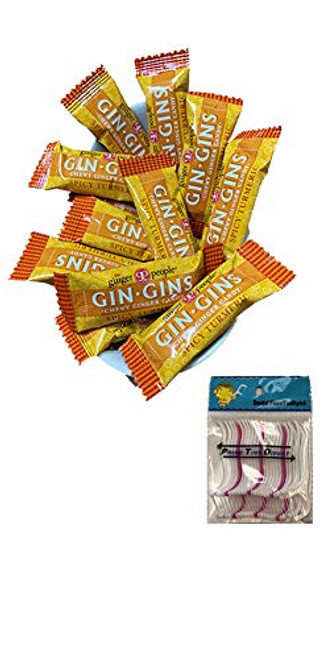 Ginger People Gin Gins Spicy Turmeric Ginger Chews -2 Pound- Bag Bundled with PrimeTime Direct 20ct Dental Flossers in a PTD Sealed Bag Ginger People Gin Gins Spicy Turmeric Ginger Chews -2 Pound- Bag Bundled with PrimeTime Direct 20ct Dental Flossers in a PTD Sealed Bag