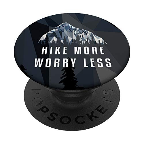 Funny Hiking Hike More Worry Low Poly Gift PopSockets Grip and Stand for Phones and Tablets