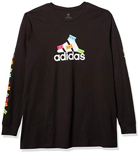 adidas mens Athletics Graphic Long Sleeve Tee Black Medium