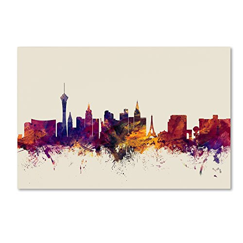 Trademark Fine Art Las Vegas Nevada Skyline by Michael Tompsett, 22x32-Inch Canvas Wall Art