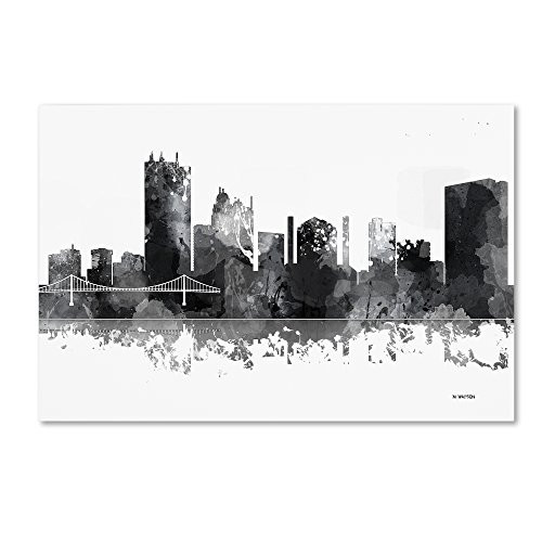 Trademark Fine Art Toledo Ohio Skyline BG-1 by Marlene Watson, 22x32-Inch Canvas Wall Art