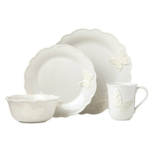 Lenox Butterfly Meadow Carved Vanilla 4 Piece Place Setting
