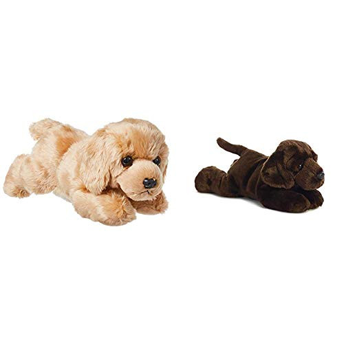Aurora World Inc- Flopsie Plush Goldie Labrador Dog  12 and World Flopsie Chocolate Lab  12  NA
