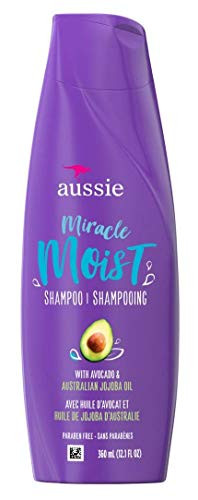 Aussie For Dry Hair Paraben Free Miracle Moist Shampoo W-Avocado and Jojoba  12-1 Fluid Ounce