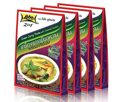 Lobo 2in1 Green Curry Paste with Creamed Coconut -Pack of 4-