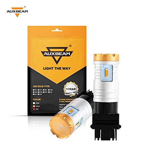 Auxbeam 3157 LED Brake Light Bulbs Amber Yellow 2400 Lumens 20W 3157 LED Bulb 1860 SMD Chips 12V LED 3157 Bulb High Power for Turn  Parking  Reverse a