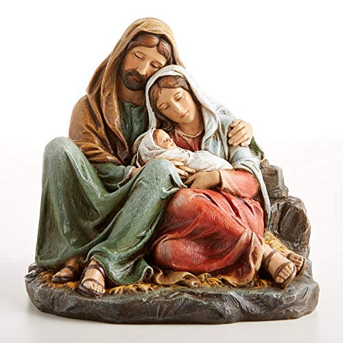 Sleeping Holy Family 6 Standing Resin Statue- Beautiful Figurine of Blessed Mother Mary and St Joseph Holding Infant Baby Jesus Christ in their arms