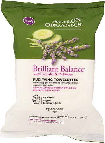 Avalon Organics Brilliant Balance Purifying Towelettes  30 Count