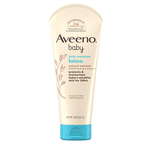 Aveeno Baby Daily Moisture Lotion with Natural Colloidal Oatmeal and Dimethicone  Fragrance-Free  8 Ounce -Pack of 1-