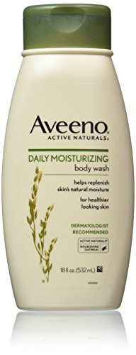 Aveeno Active Naturals Daily Moisturizing Body Wash with Natural Oatmeal  18 Ounce -Pack of 3-