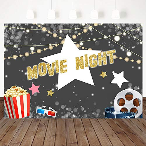 Avezano Movie Night Birthday Party Backdrop Popcorn Movie Star Birthday Party Decorations 5x3ft Vinyl Rustic Lights Movie Night Party Banner Photogra Avezano Movie Night Birthday Party Backdrop Popcorn Movie Star Birthday Party Decorations 5x3ft Vinyl Rustic Lights Movie Night Party Banner Photogra