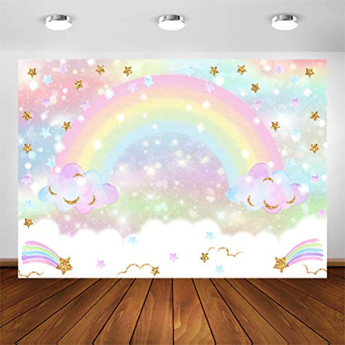 Avezano Rainbow Backdrop for Girls Birthday Party 7x5ft Glitter Star Rainbow Sky Cloud Photography Background Rainbow Newborn Photoshoot Backdrops Par Avezano Rainbow Backdrop for Girls Birthday Party 7x5ft Glitter Star Rainbow Sky Cloud Photography Background Rainbow Newborn Photoshoot Backdrops Par