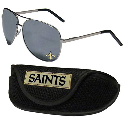NFL Siskiyou Sports Fan Shop New Orleans Saints Aviator Sunglasses and Sports Case One Size Silver NFL Siskiyou Sports Fan Shop New Orleans Saints Aviator Sunglasses and Sports Case One Size Silver