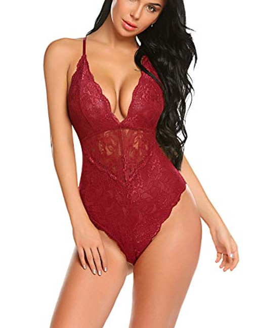 Avidlove Women Teddy Lingerie Plunging Deep V Lace Bodysuit One Piece Babydoll Avidlove Women Teddy Lingerie Plunging Deep V Lace Bodysuit One Piece Babydoll