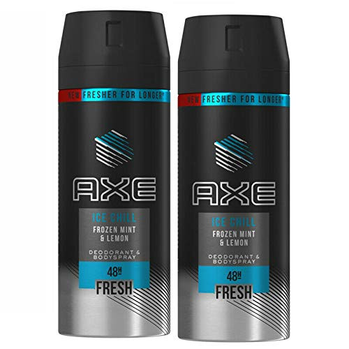 2 Pack Axe Ice Chill for Men Deodorant Body Spray  150ml -5-07 oz-