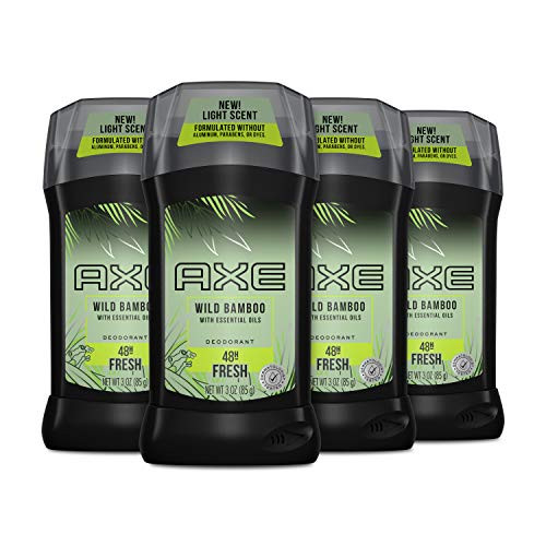 AXE Aluminum-Free Deodorant for Men With Essential Oils Wild Bamboo Deodorant for Men with 48 Hour Protection 3 oz  4 Count