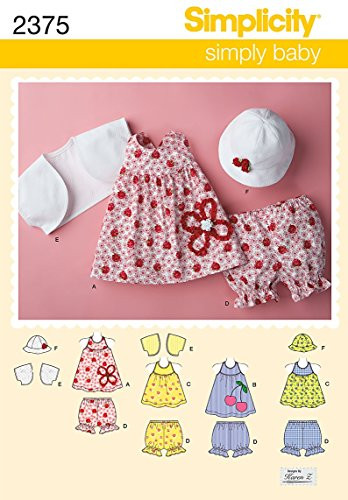 Simplicity Simply Baby Pattern 2375 by Karen Z Dress  Top  Panties  Bolero  Hat  XXS-L Birth-18 Months 7-24 Pounds