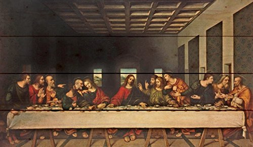 The Last Supper Distressed 24 x 14 Inch Solid Pine Wood Pallet Wall Plaque Sign