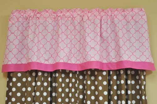 Bacati Butterflies-Lady Bug Pink-Chocolate Valance