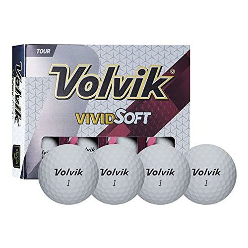 Volvik Vivid Soft Golf Balls, White (One Dozen)
