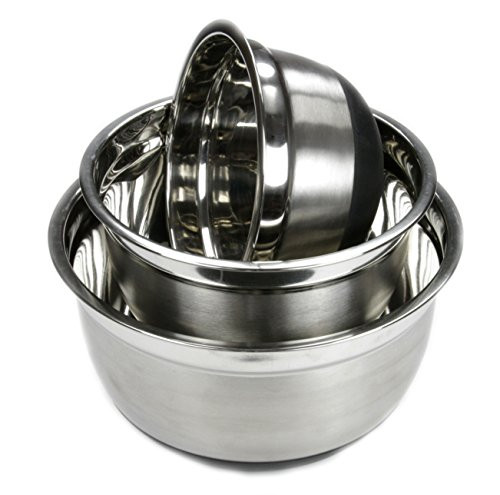 Chef Craft 42040 Nonskid Mixing Bowl Set of 3, 1.5 Quart, 3 Quart, 5 Quart