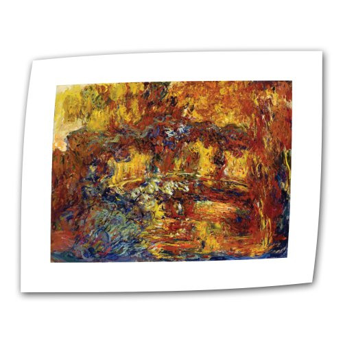 ArtWall Japanese Footbridge 36 by 48-Inch Flat/Rolled Canvas by Claude Monet with 2-Inch Accent Border