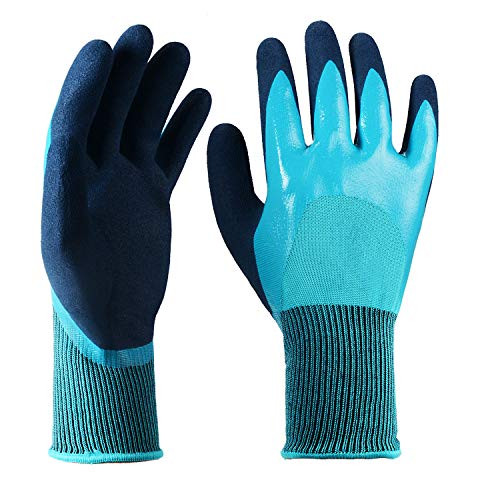 ThxToms Mens Waterproof Work Gloves  Heavy Duty Nitrile Gloves  Cut Resistant Working Gloves 3 Pairs  Medium