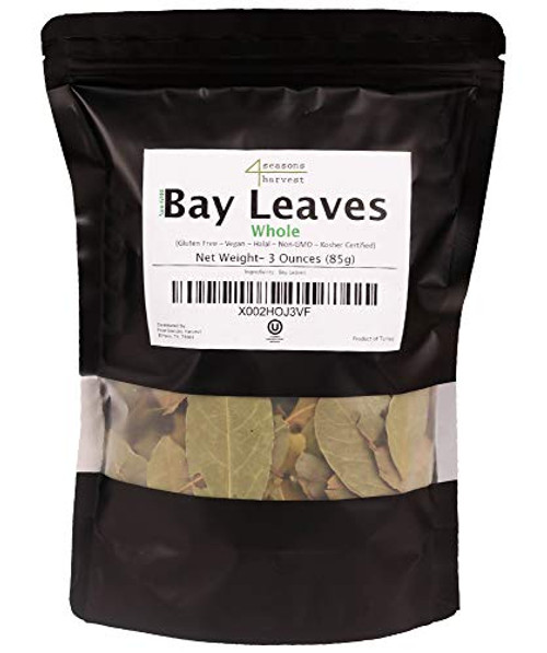 Four Seasons Harvest Bay Leaves Whole -Non-GMO and Kosher Certified- - 3 Oz Four Seasons Harvest Bay Leaves Whole -Non-GMO and Kosher Certified- - 3 Oz