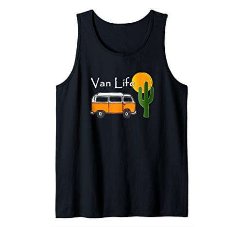 Van Life - Vintage Bus Camper Van in Desert Tank Top