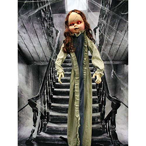 Haunted Hill Farm HHBABY-1FLSA Life-Size Animatronic Zombie  Indoor-Outdoor Halloween Decoration  Multi