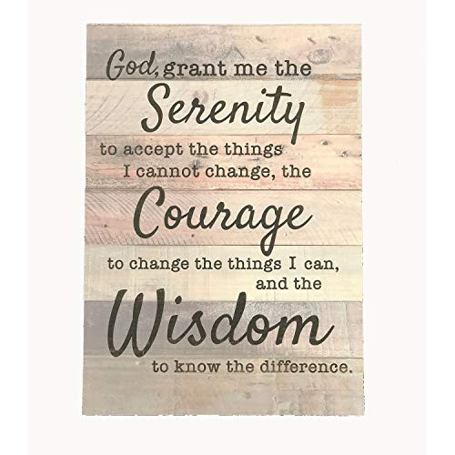 Ollie West Real Wood Serenity Prayer Sign - 12x17 - Charming Farmhouse Serenity Sign Decor - Pallet Serenity Prayer Wall Art - Great Gift for Those