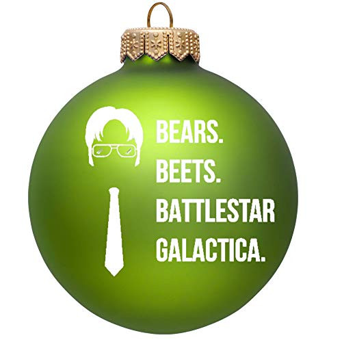 Bears Beets Battlestar Galactica Christmas Ornament - The Office Merchandise - Funny Dwight Schrute Novelty Gift for Men and Women - Dunder Mifflin In Bears Beets Battlestar Galactica Christmas Ornament - The Office Merchandise - Funny Dwight Schrute Novelty Gift for Men and Women - Dunder Mifflin In