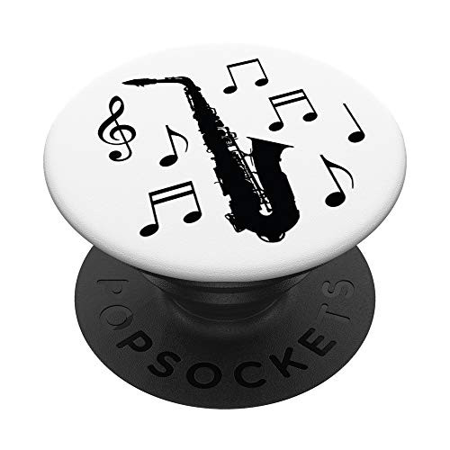 Sax Saxophone Playing Notes Music Marching Band Woodwinds PopSockets Grip and Stand for Phones and Tablets