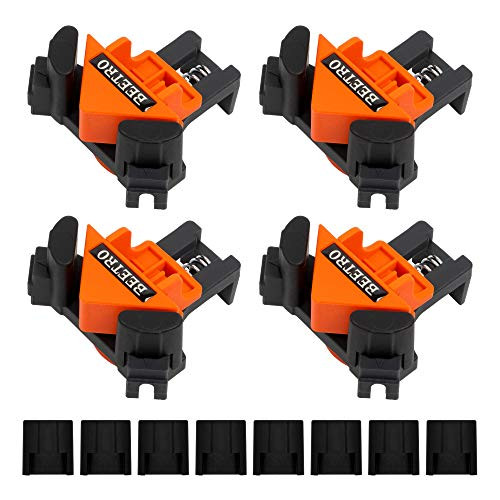 BEETRO 90° Angle Clamp  4pcs Adjustable Handle Corner Clamps  Quick Grip for Carpenter  Welding  Wood-working  Engineering  Photo Framing