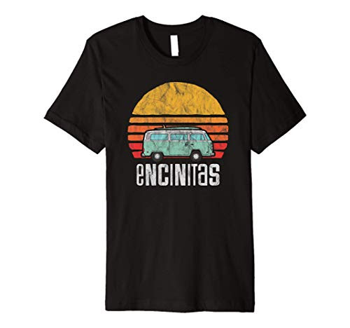 Retro Encinitas  CA Hippie Van Beach Bum Surfer T-Shirt