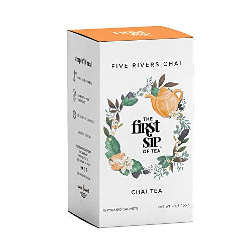 The First Sip Of Tea Five Rivers Chai Tea  16Count Tea Box
