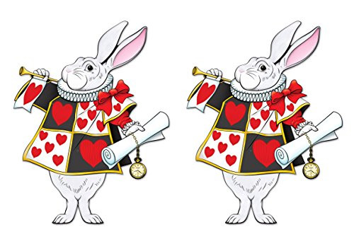 Beistle 59936  2 Piece Jointed White Rabbits  30  Multicolor