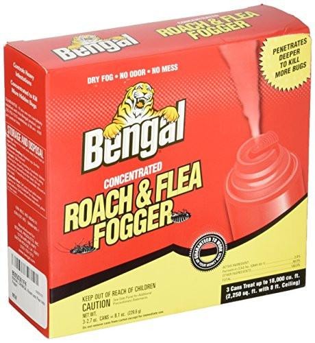 Bengal Chemical 55201 Roach and Flea Indoor Fogger   3-2-7 oz- Cans